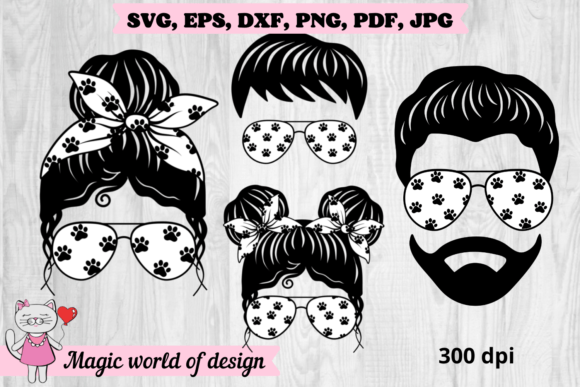 Dog Paw Family Life Bundle Svg, Mom Life Graphics and Crafts