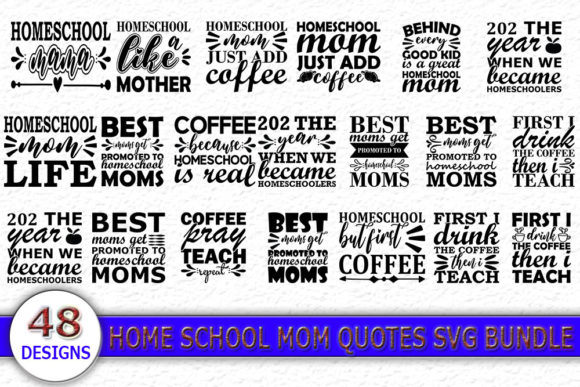 Homeschool Mom Quotes SVG Designs Bundl Graphics & Crafts