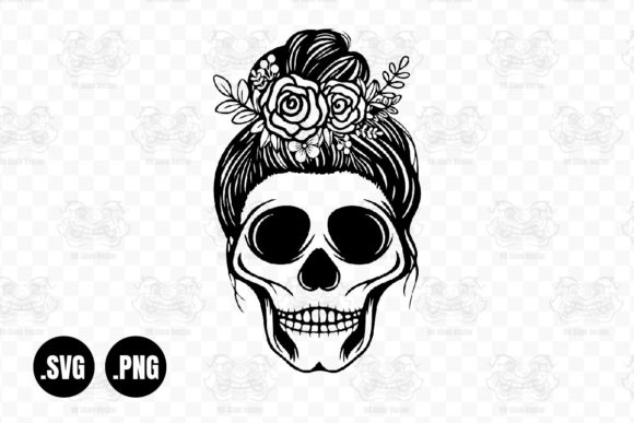 Messy Bun Skull SVG, Mom Life SVG: Graphics and Crafts Review