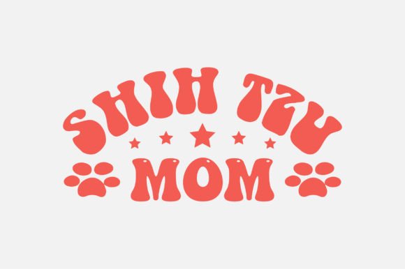 Shih Tzu Mom Typography Svg Design